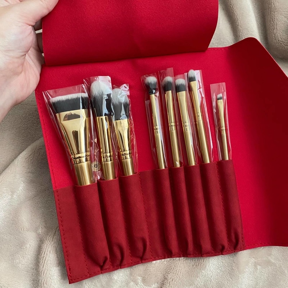Luxie glitter and gold brush set